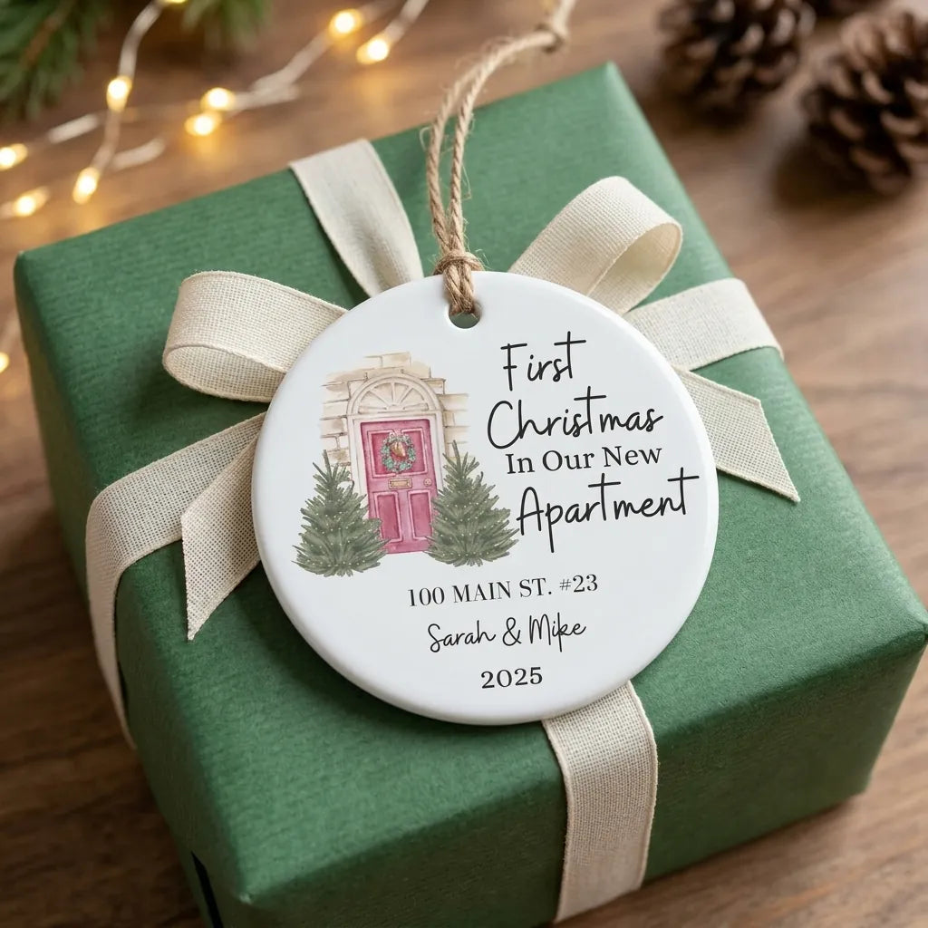 first christmas in our new apartment personalized ornament gift