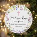 first communion floral personalized ornament tree