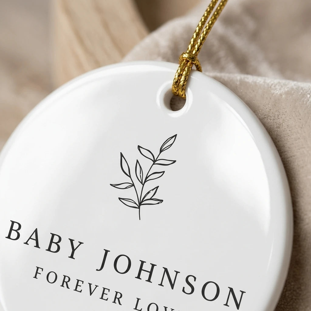 forever loved baby in the sky personalized ornament detail