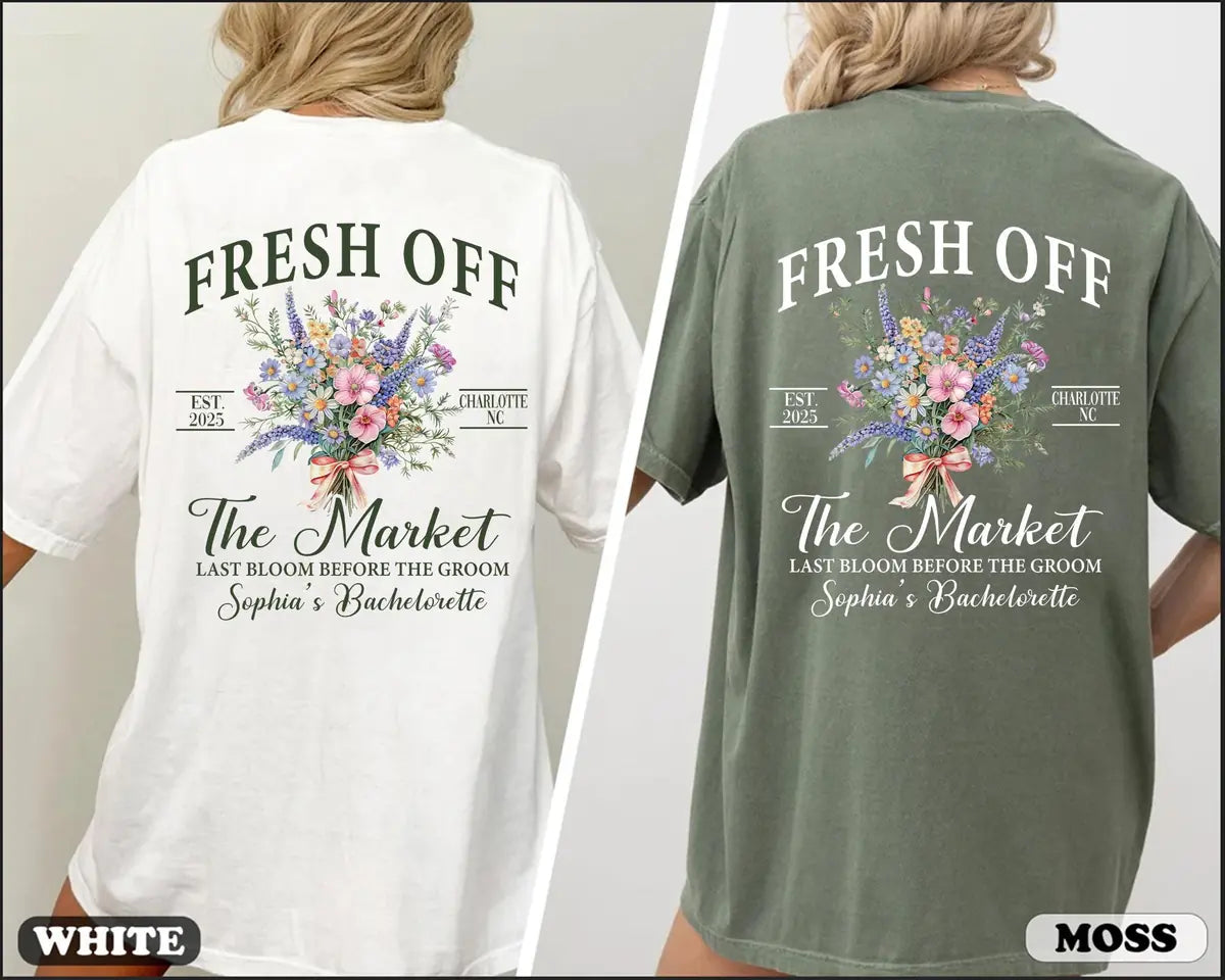 fresh off the market custom name bridal shower comfort colors t shirt color chart