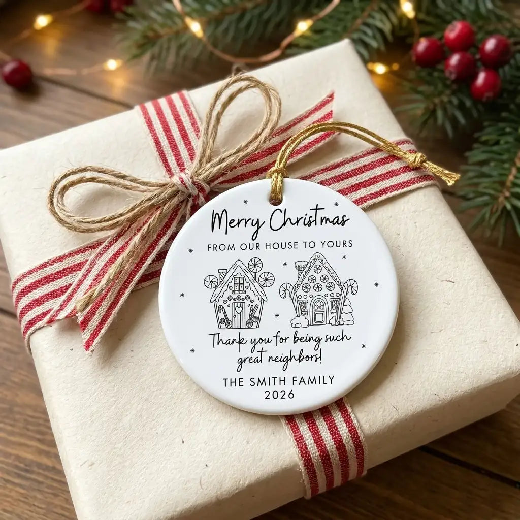 from our house to yours neighbor thank you personalized ornament gift