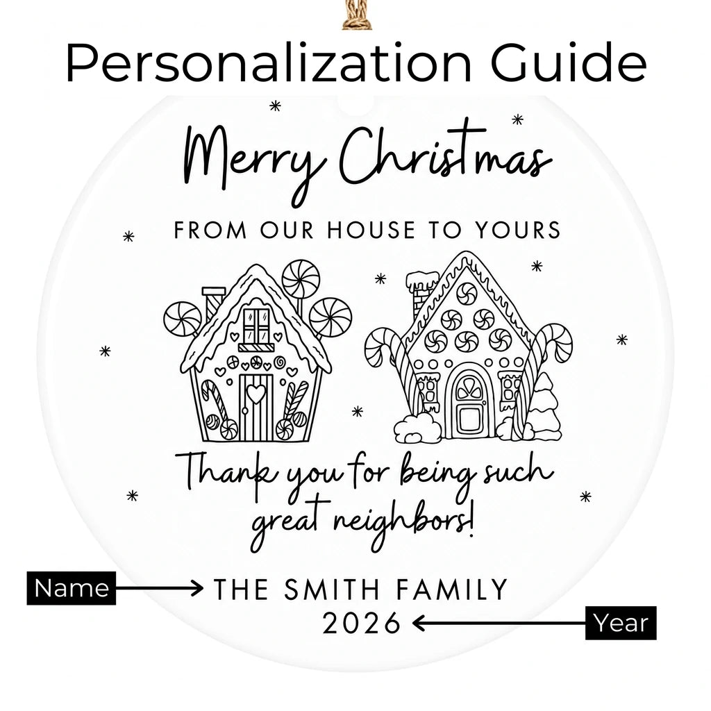 from our house to yours neighbor thank you personalized ornament guide