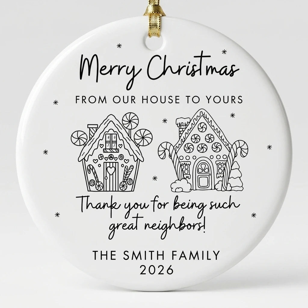 from our house to yours neighbor thank you personalized ornament hero