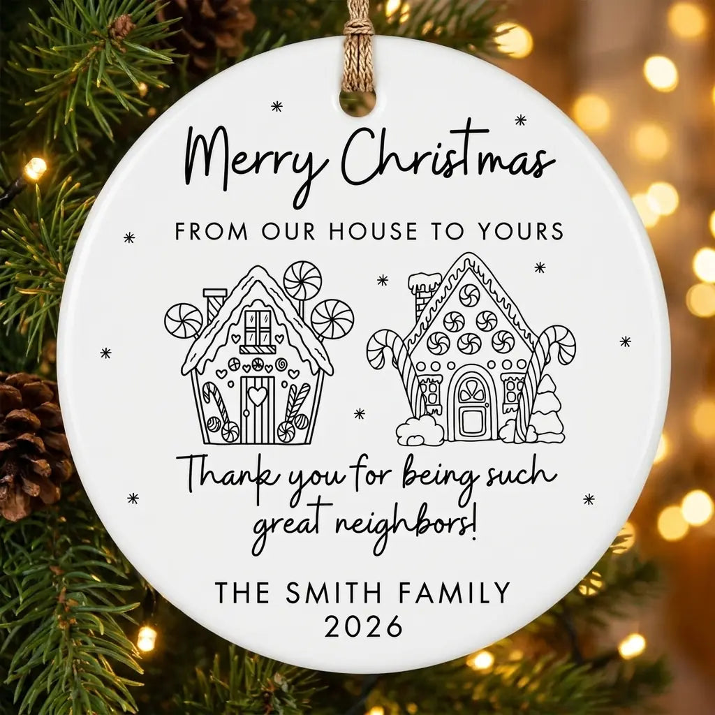 from our house to yours neighbor thank you personalized ornament tree