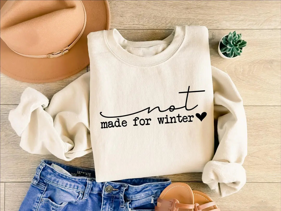Not Made for Winter crewneck sweatshirt in Sand.