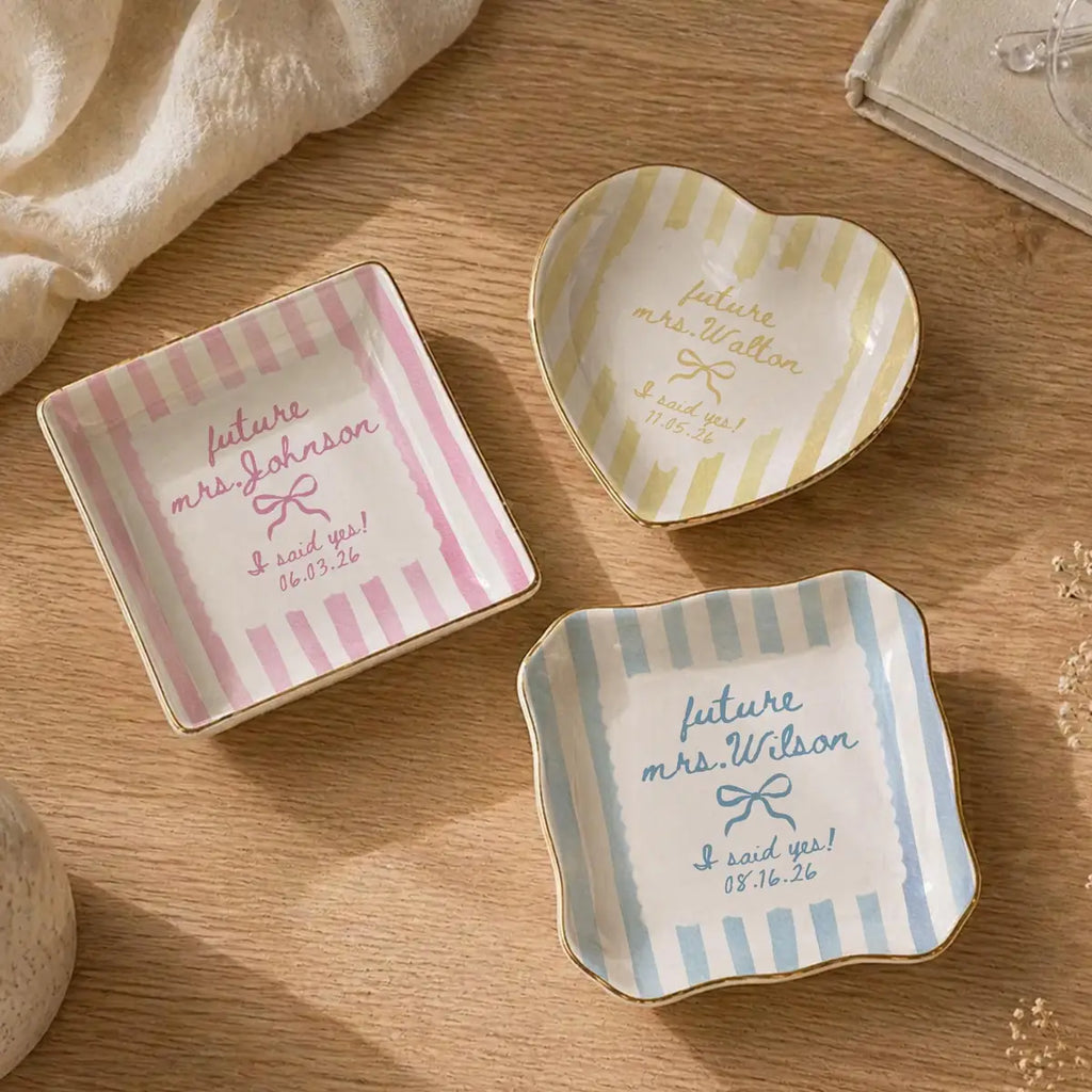 Future Mrs Custom Names Date Engagement Ring Dish variant