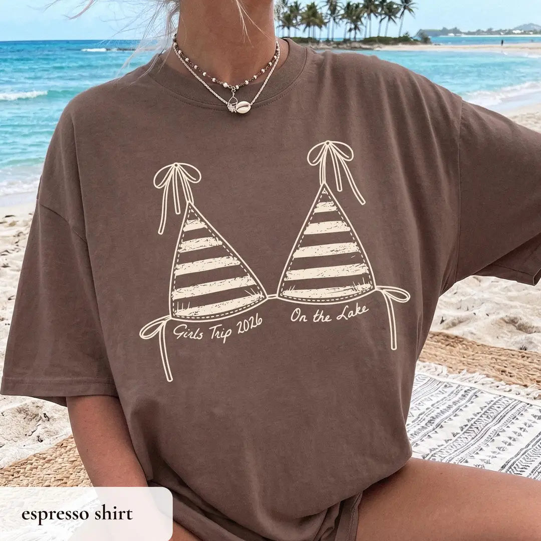 Girls Trip graphic Comfort Colors T-shirt in Espresso, additional product photograph.