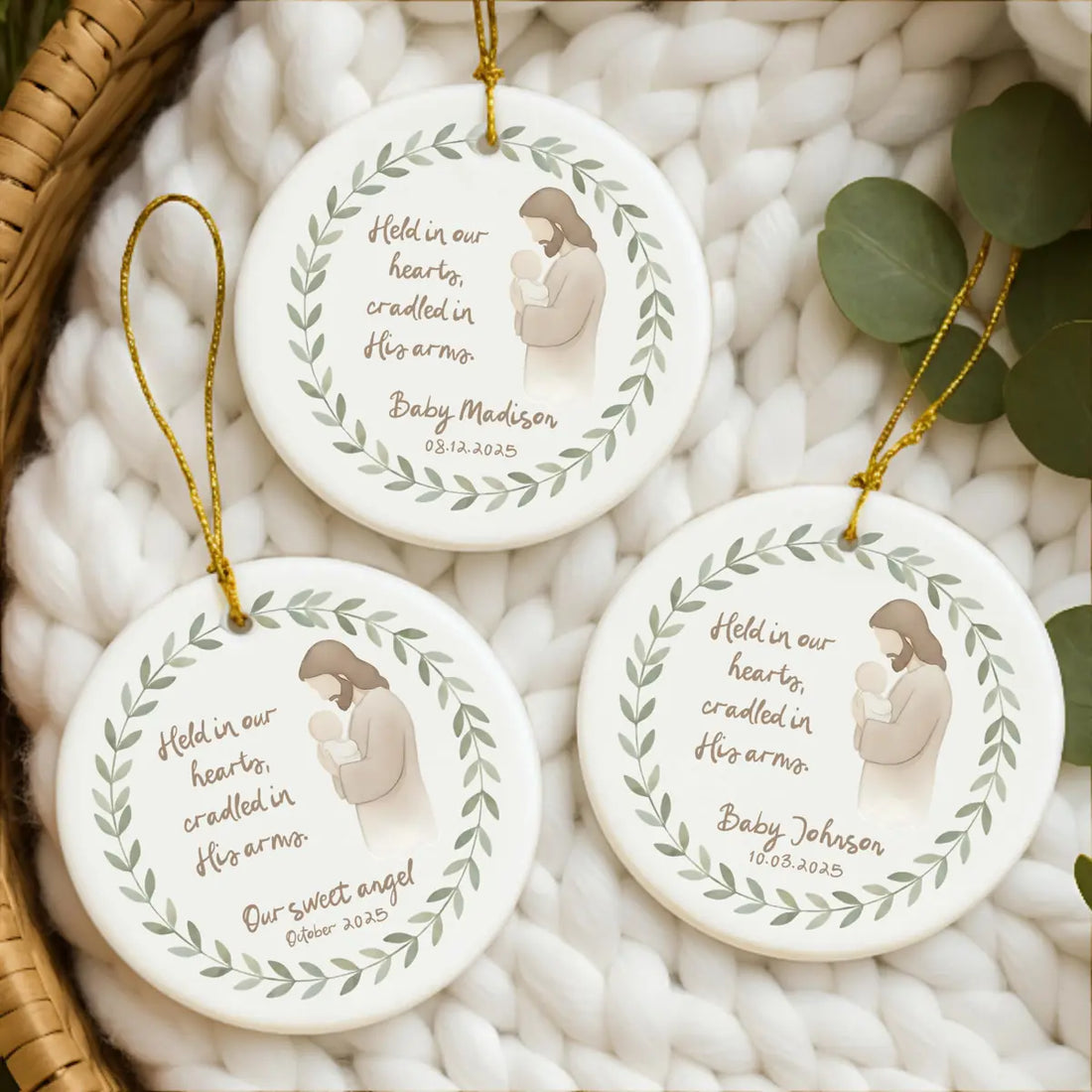 god cradled you in his arms personalized ornament lifestyle 3