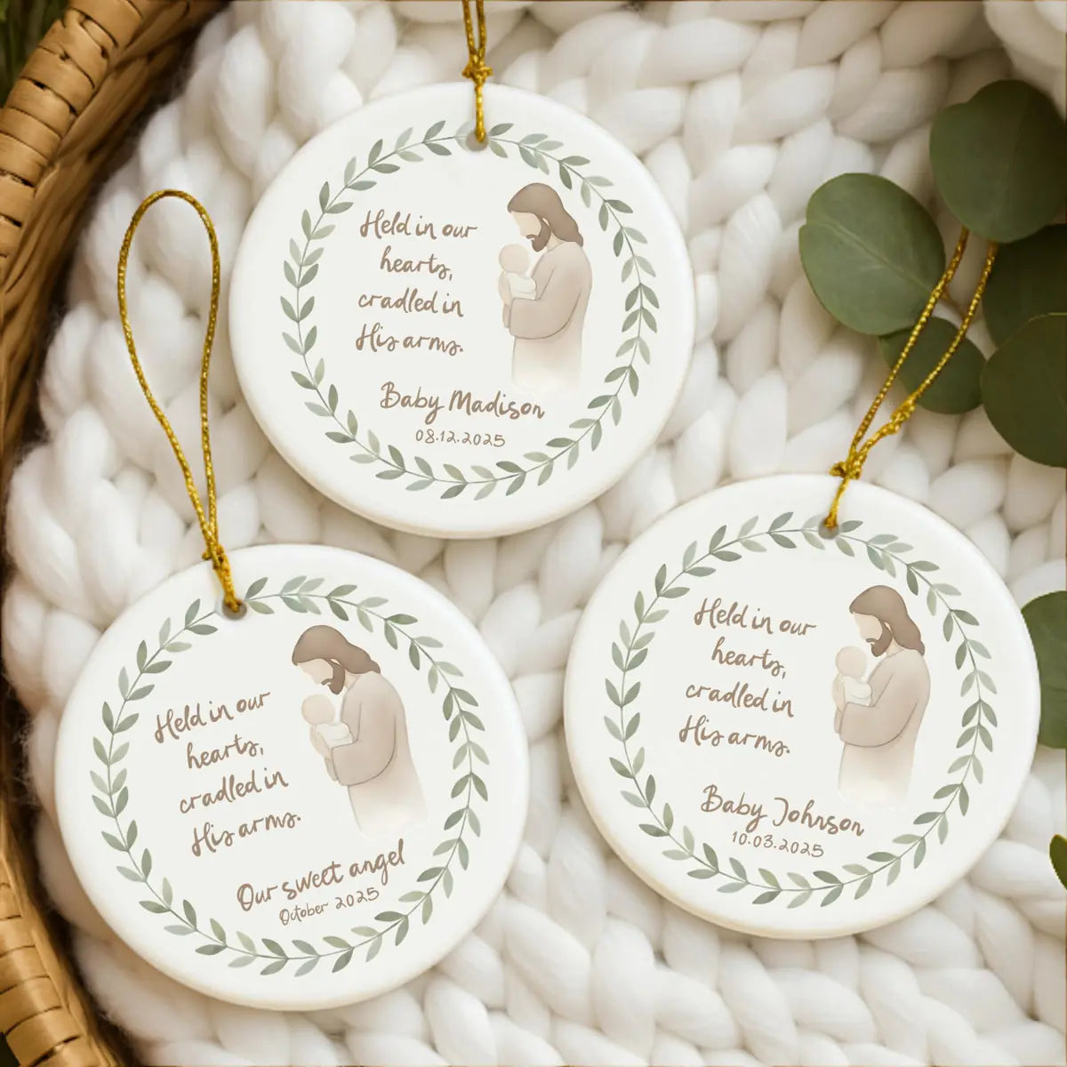 god cradled you in his arms personalized ornament lifestyle 2