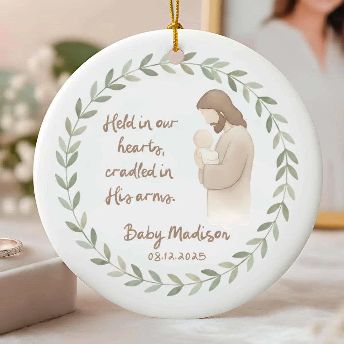 god cradled you in his arms personalized ornament lifestyle 4