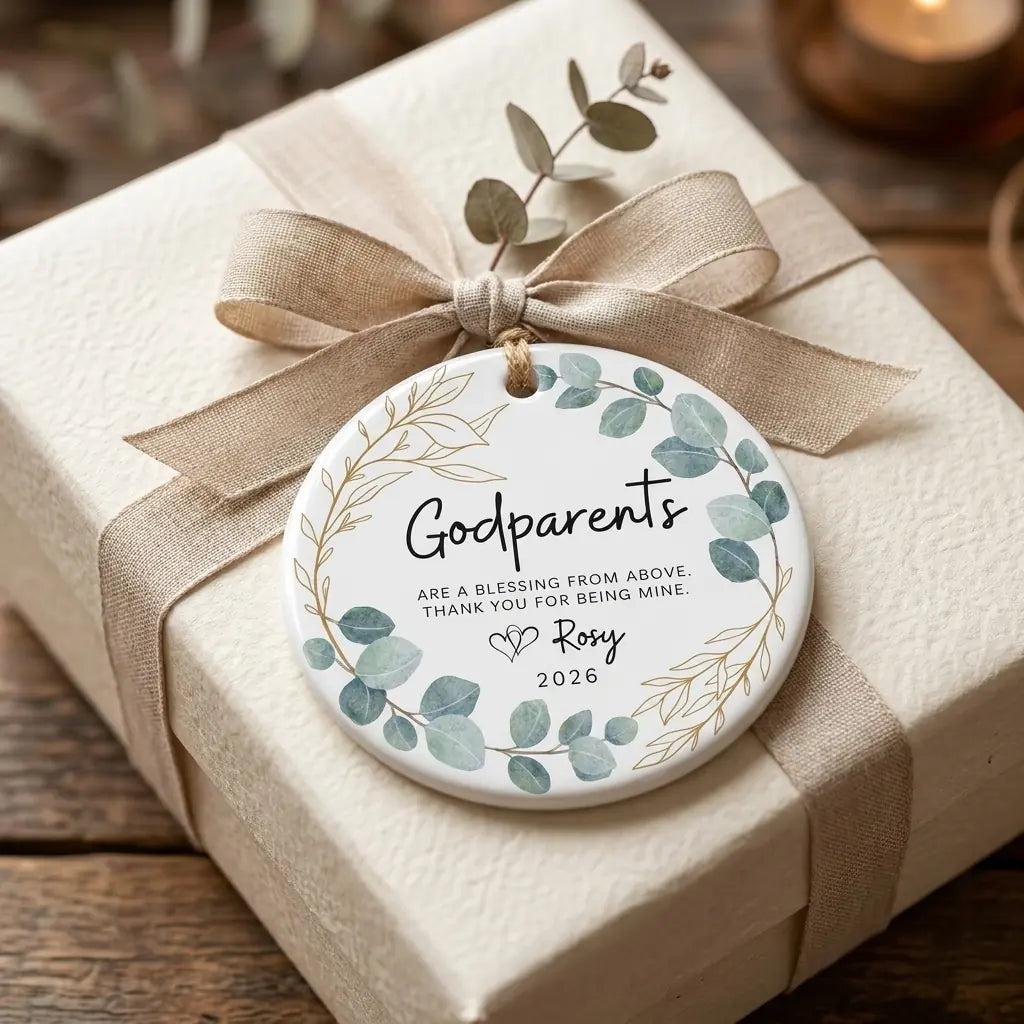 godparents are a blessing from above godparents personalized ornament gift