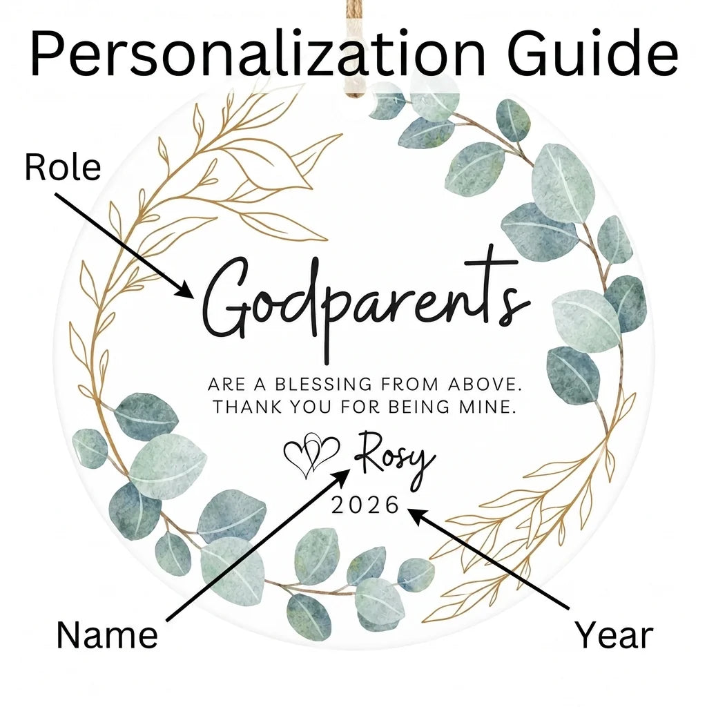 godparents are a blessing from above godparents personalized ornament guide