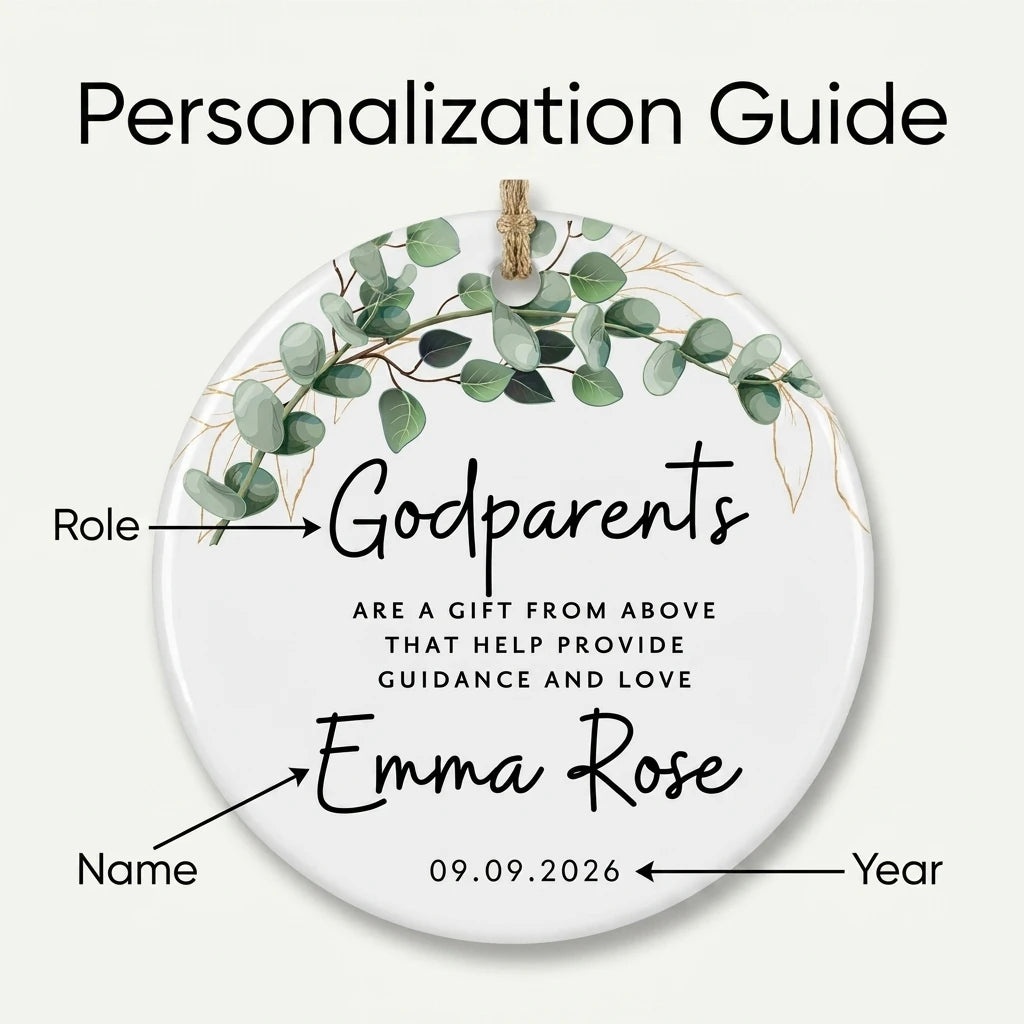 godparents are a gift from above godparents personalized ornament guide