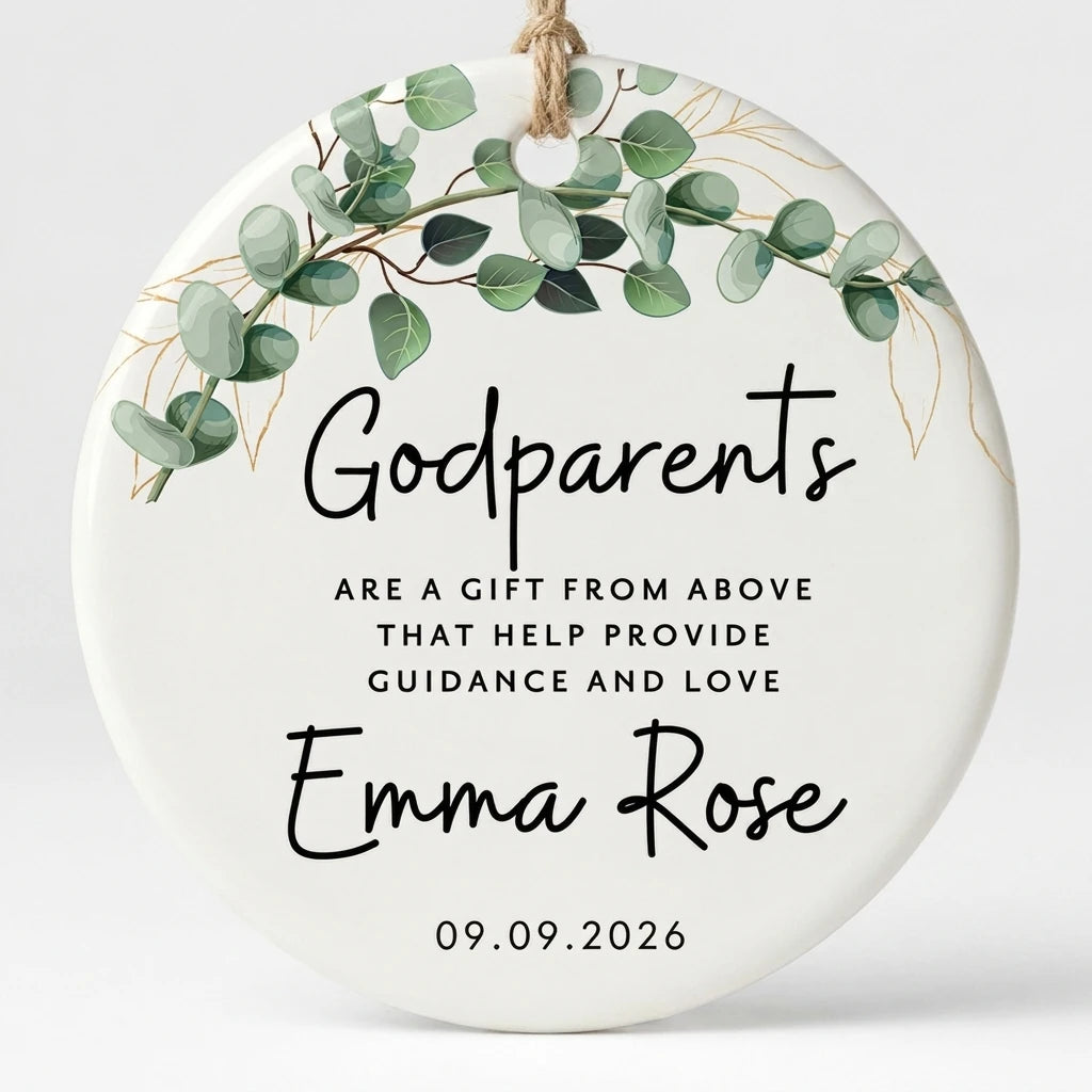 godparents are a gift from above godparents personalized ornament hero