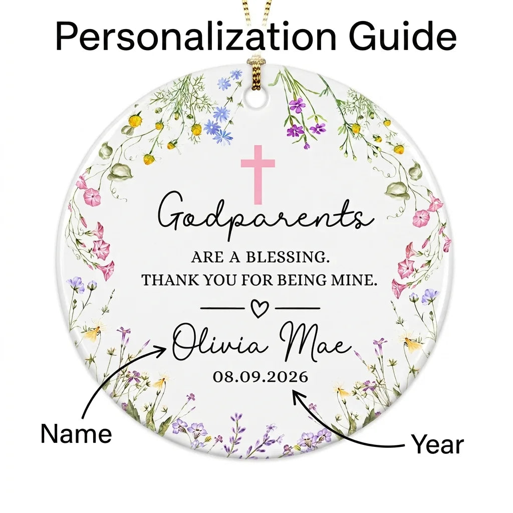 godparents baptism ask personalized ornament guide