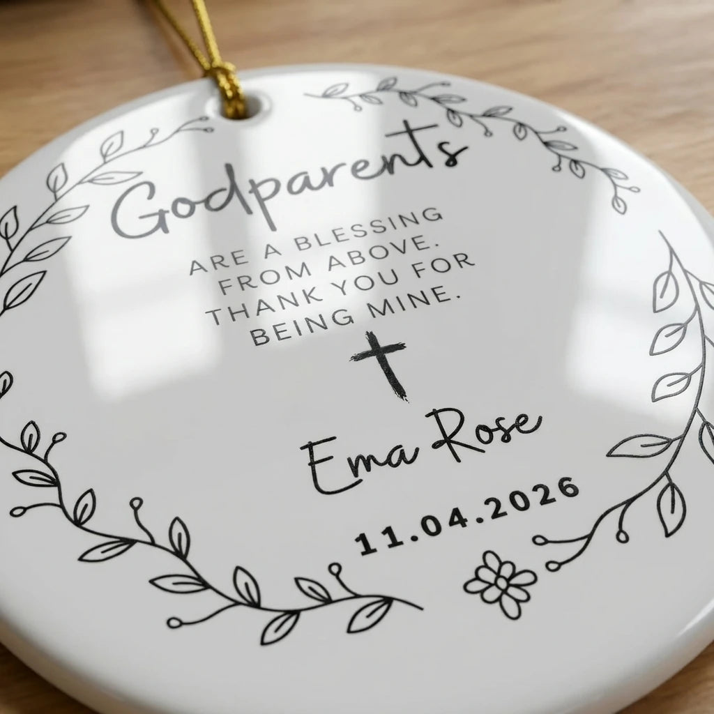 godparents personalized ornament detail