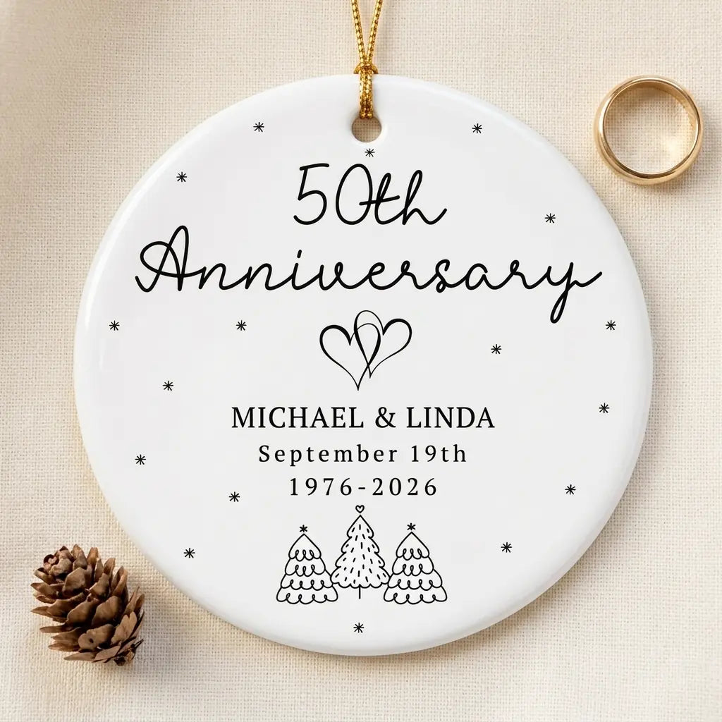 golden anniversary 50th anniversary personalized ornament lifestyle 2