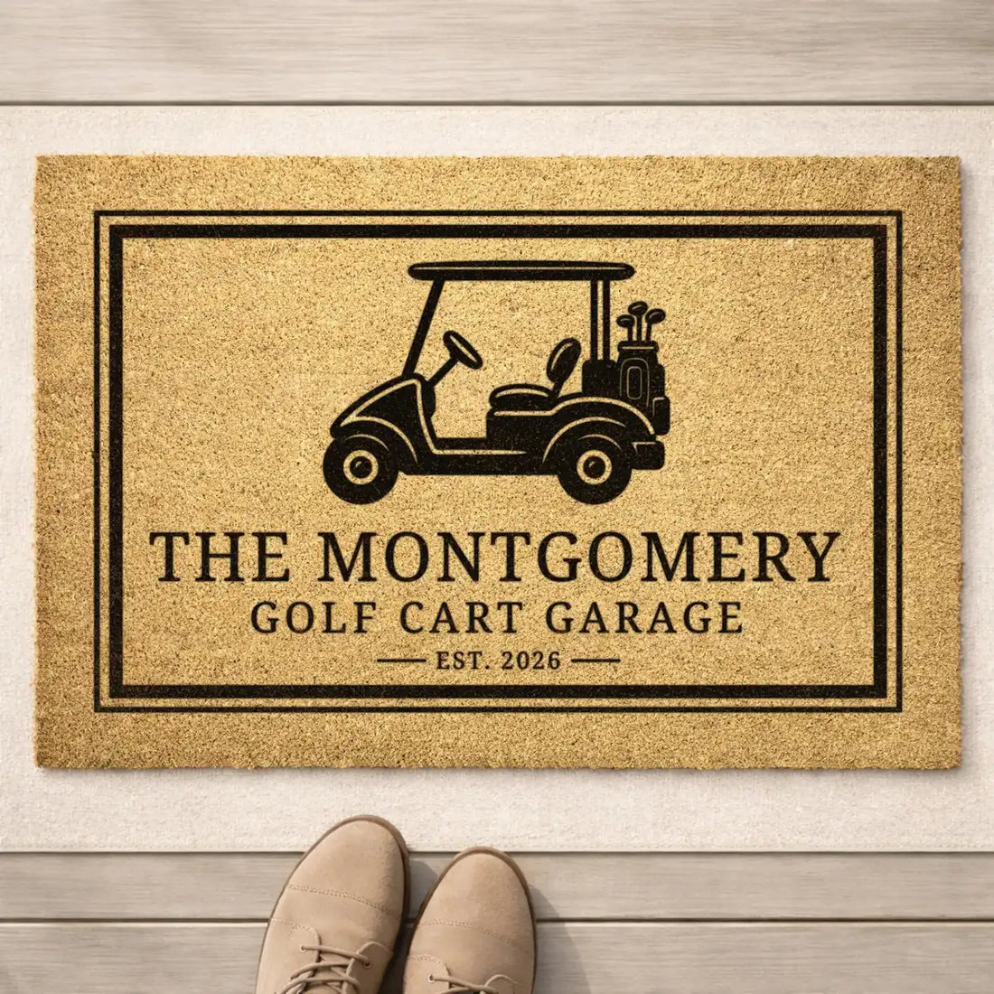 golf cart garage custom entryway personalized doormat lifestyle 02
