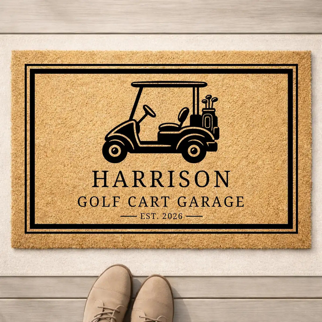 golf cart garage custom last name fathers day retirement personalized doormat lifestyle 02