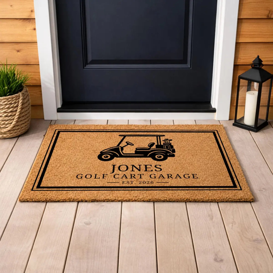 golf cart garage custom last name fathers day retirement personalized doormat lifestyle 02