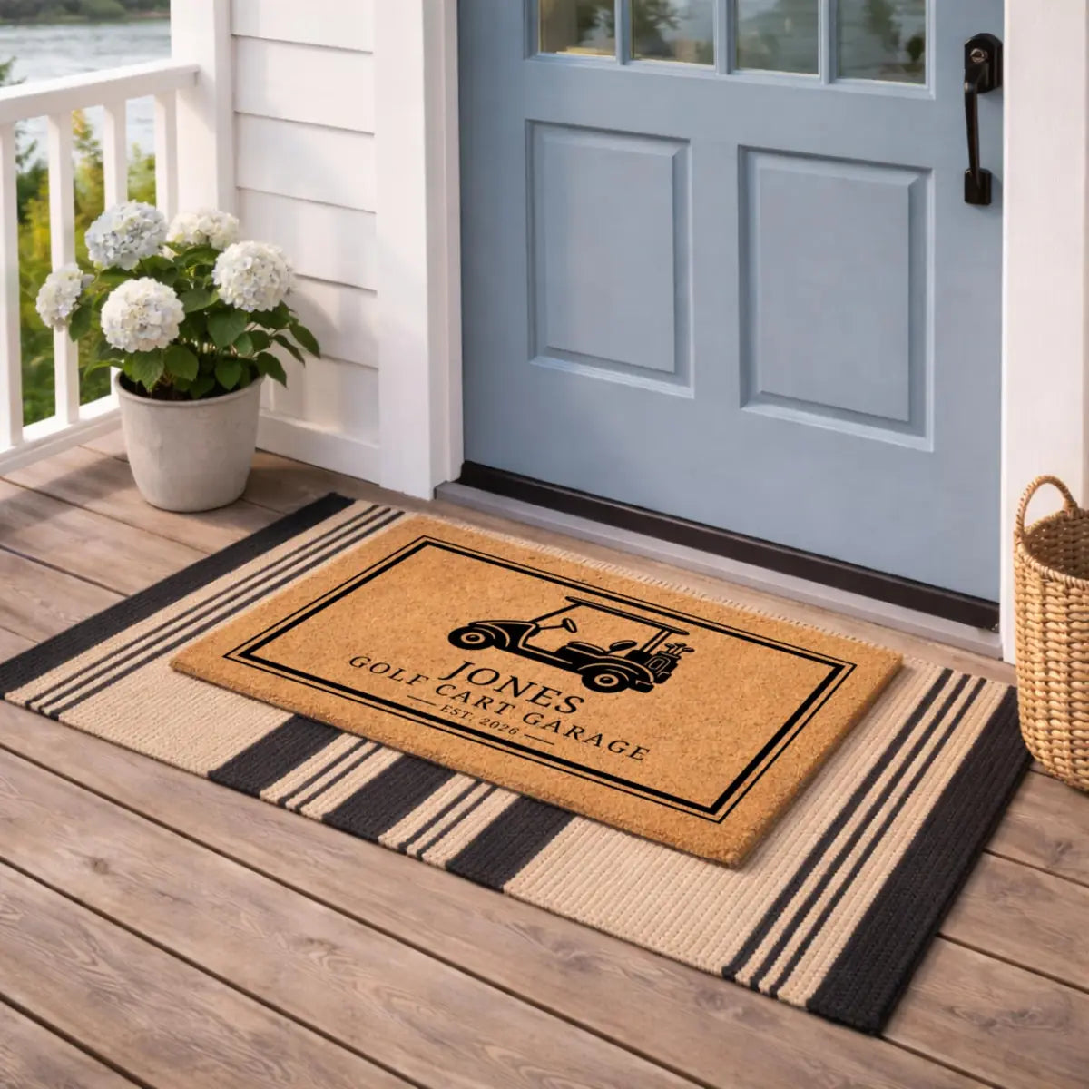 golf cart garage custom last name fathers day retirement personalized doormat package 07