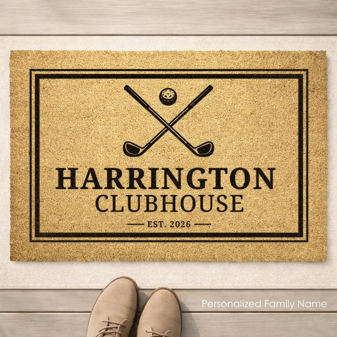 golf clubhouse custom family name personalized doormat lifestyle 02