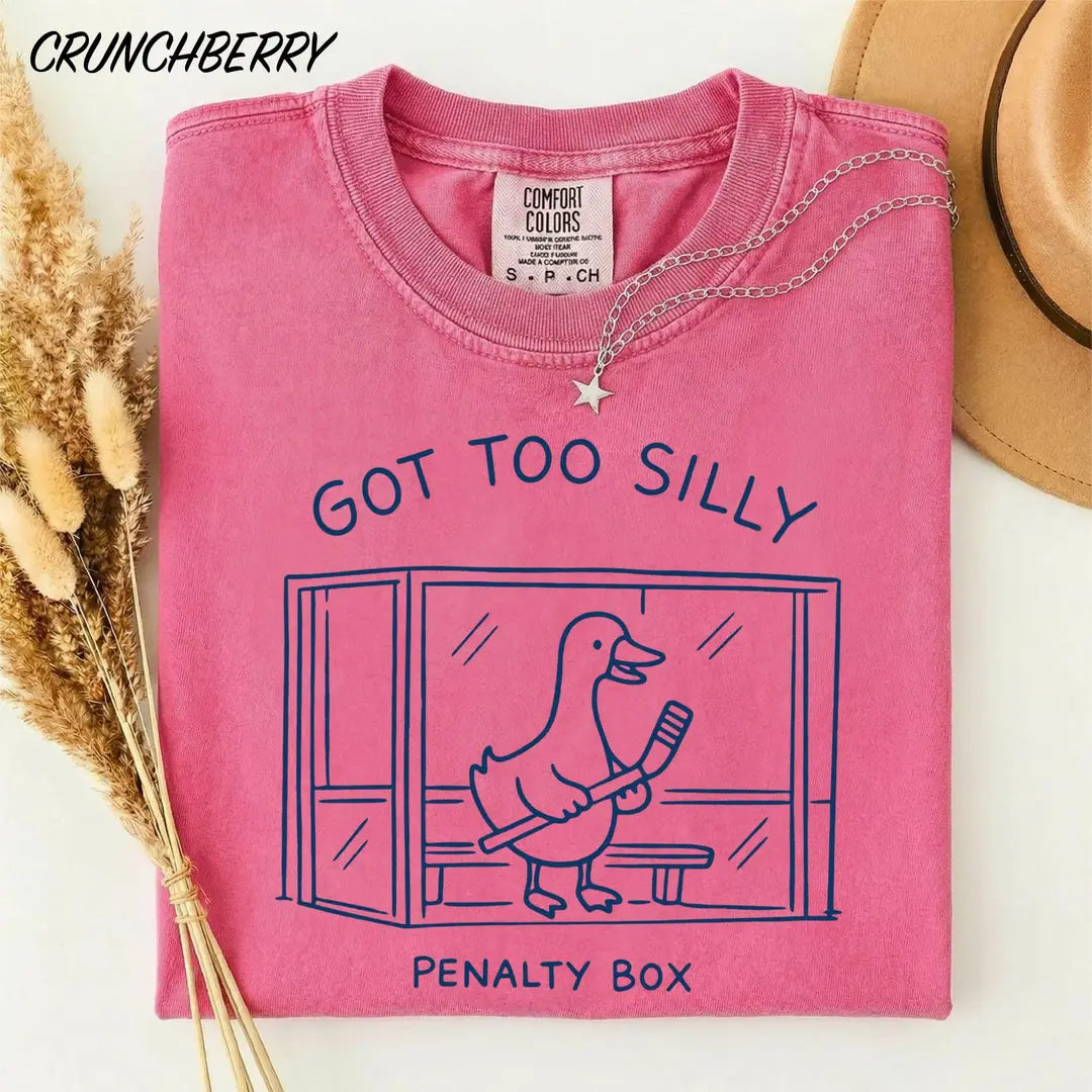Got Too Silly Penalty Box graphic Comfort Colors T-shirt, additional product photograph.