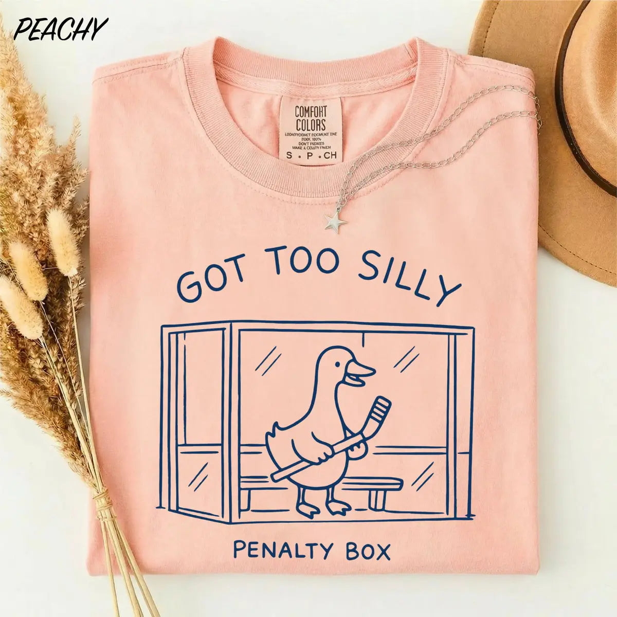 Got Too Silly Penalty Box graphic Comfort Colors T-shirt, additional product photograph.