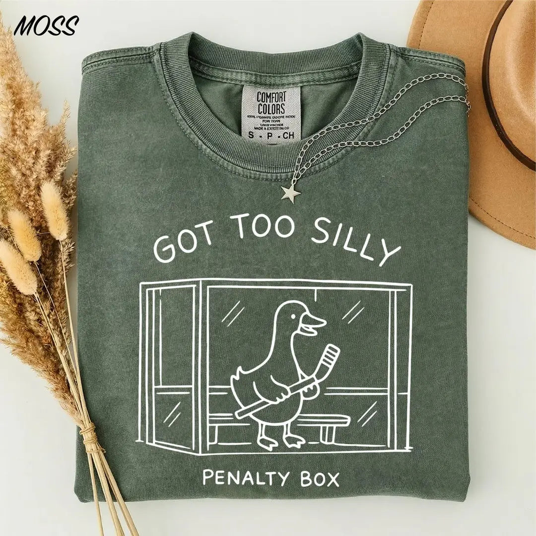 Got Too Silly Penalty Box graphic Comfort Colors T-shirt, additional product photograph.