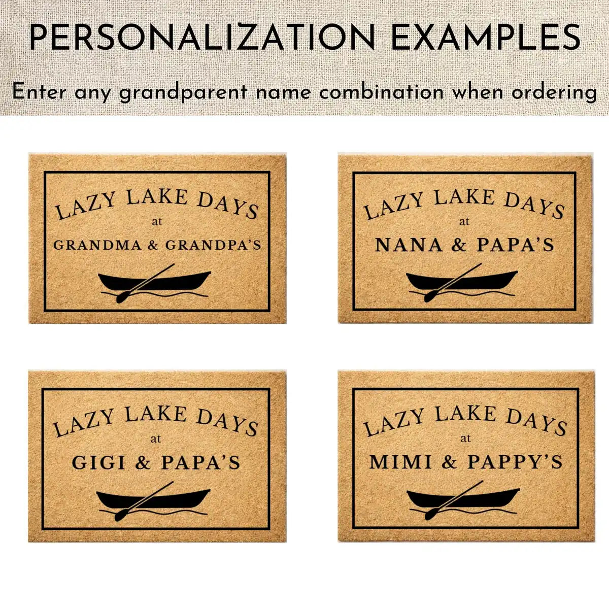 grandma grandpa lazy lake days custom grandparents gift personalized doormat detail 03