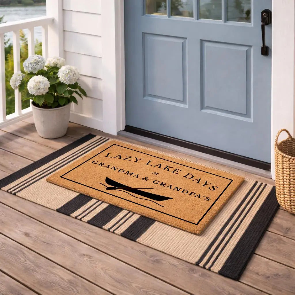 grandma grandpa lazy lake days custom grandparents gift personalized doormat lifestyle 02