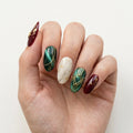green red ivory cat eye marble christmas almond press on nails gold wire flake mockup 01