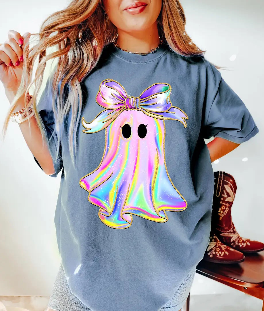Halloween graphic Comfort Colors T-shirt, additional product photograph.