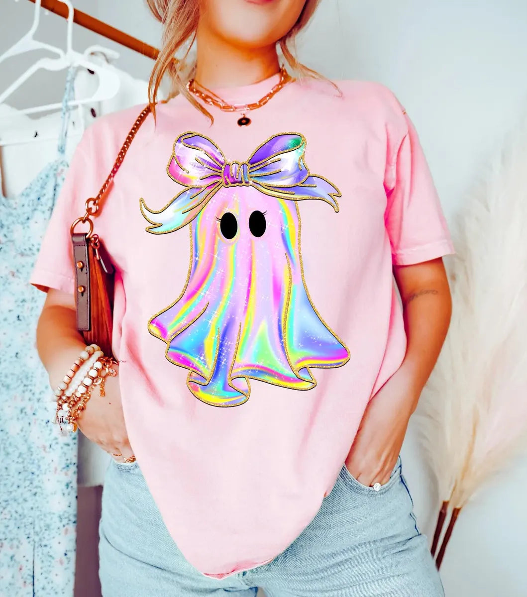 Halloween graphic Comfort Colors T-shirt, additional product photograph.