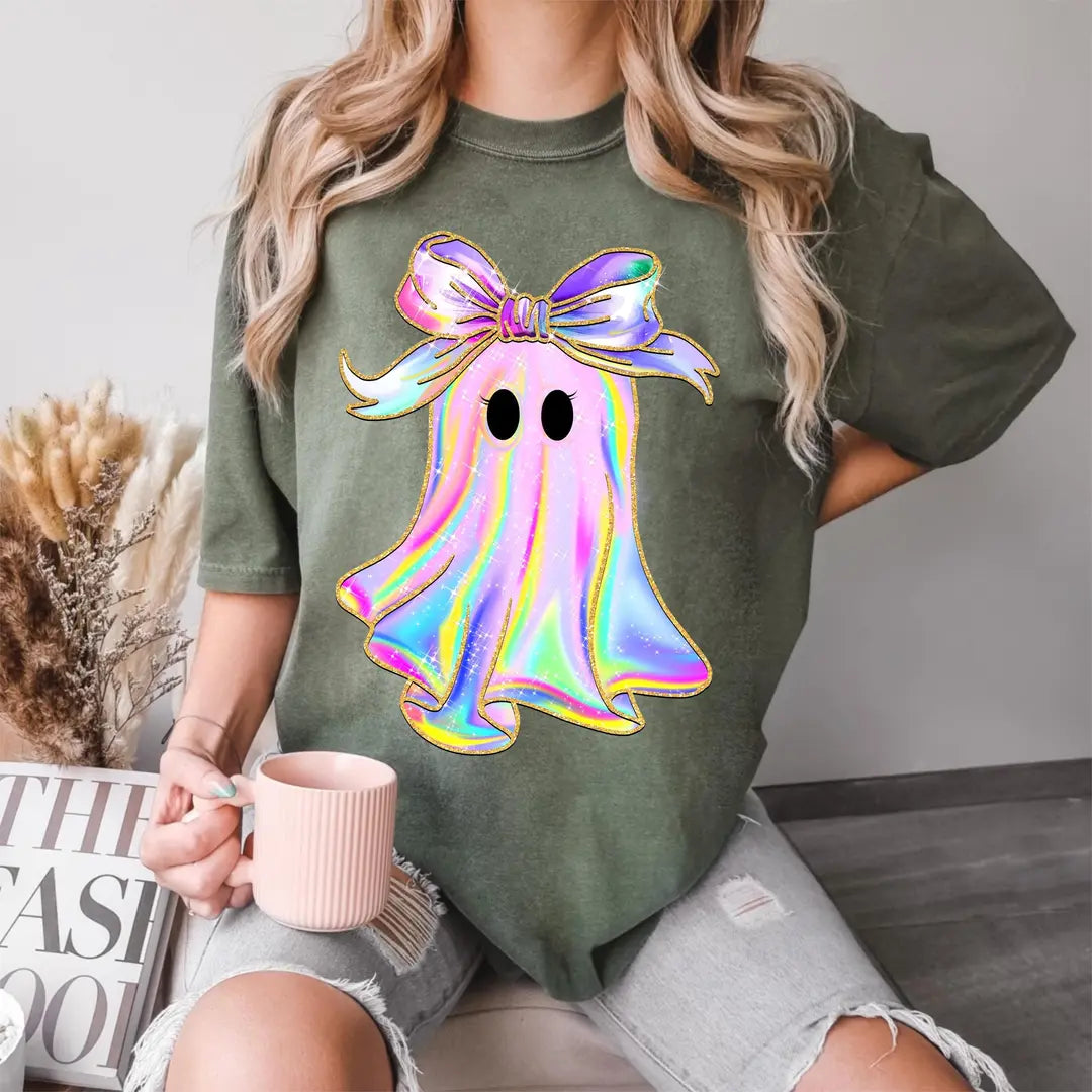Halloween graphic Comfort Colors T-shirt, additional product photograph.
