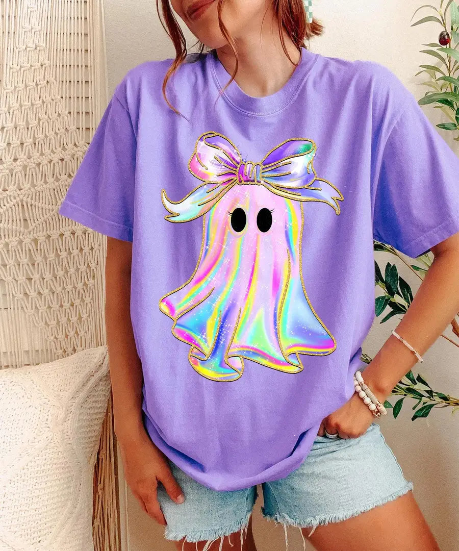 Halloween graphic Comfort Colors T-shirt in Black, main product photograph.