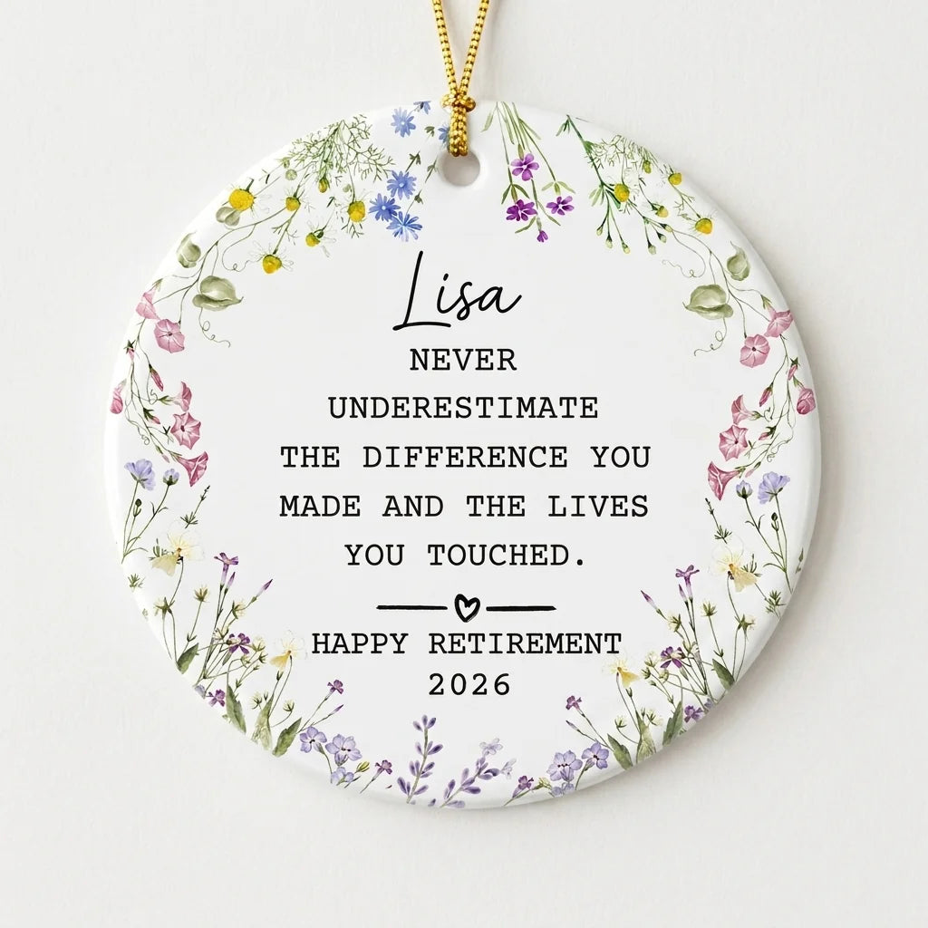 happy retirement thank you personalized ornament hero