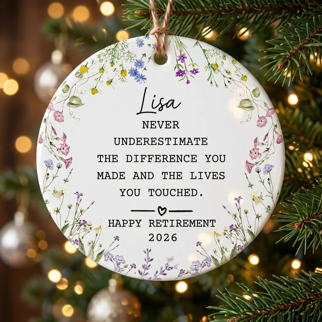 happy retirement thank you personalized ornament tree