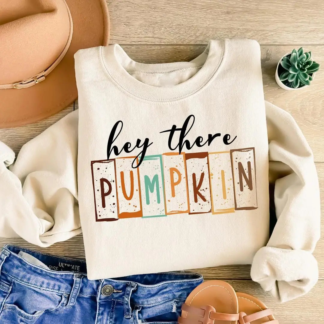 Hey There Pumpkin Crewneck Sweatshirt hero view.