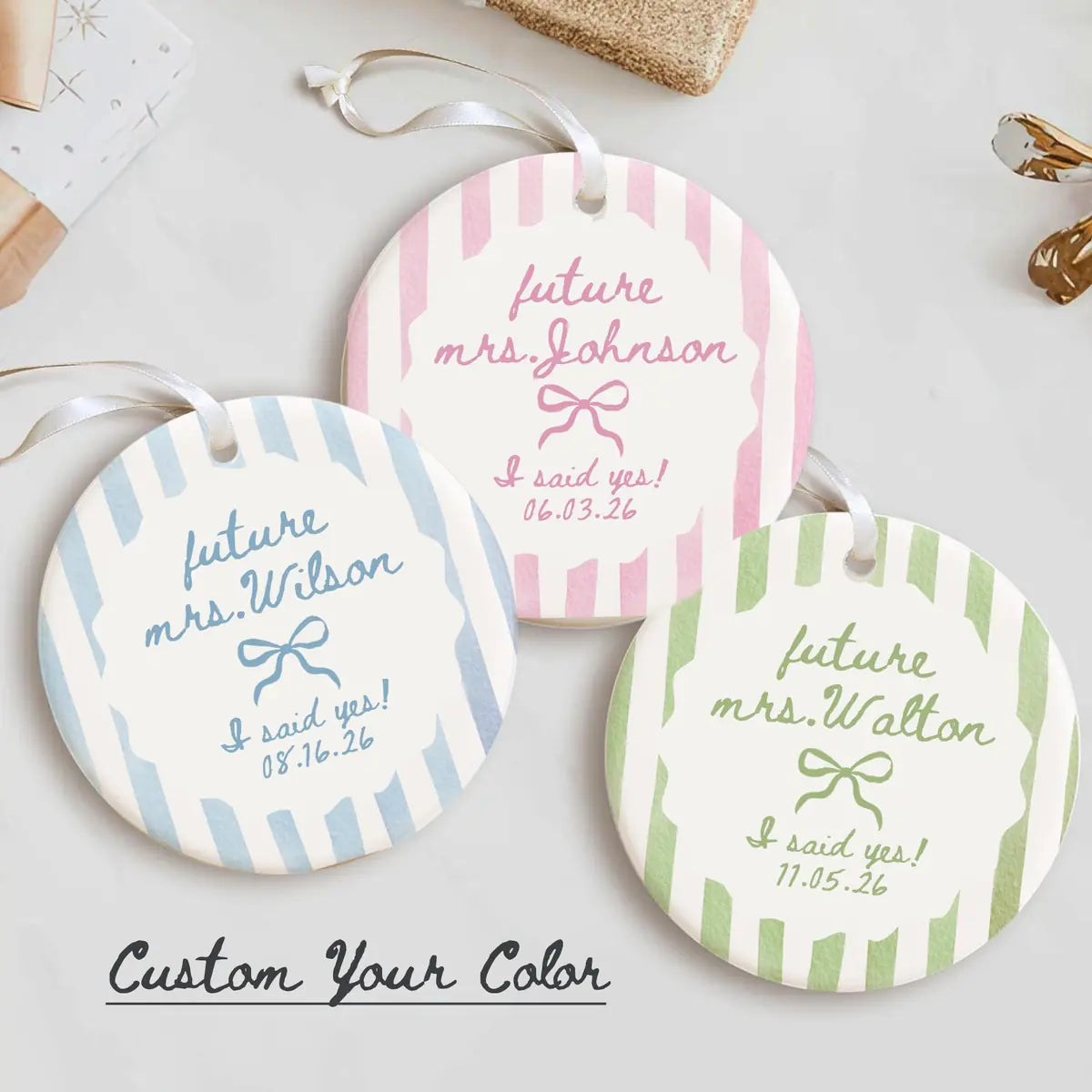 i said yes future wife future mrs engagement personalized ornament lifestyle