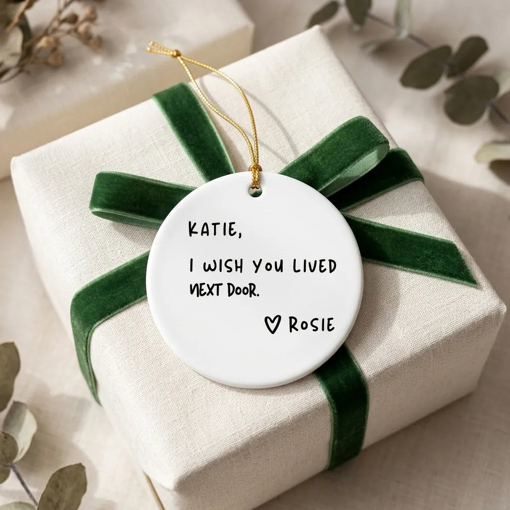 i wish you lived next door personalized ornament gift