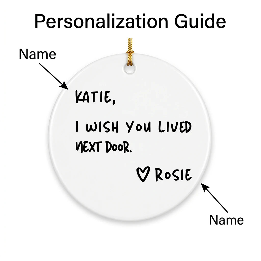 i wish you lived next door personalized ornament guide