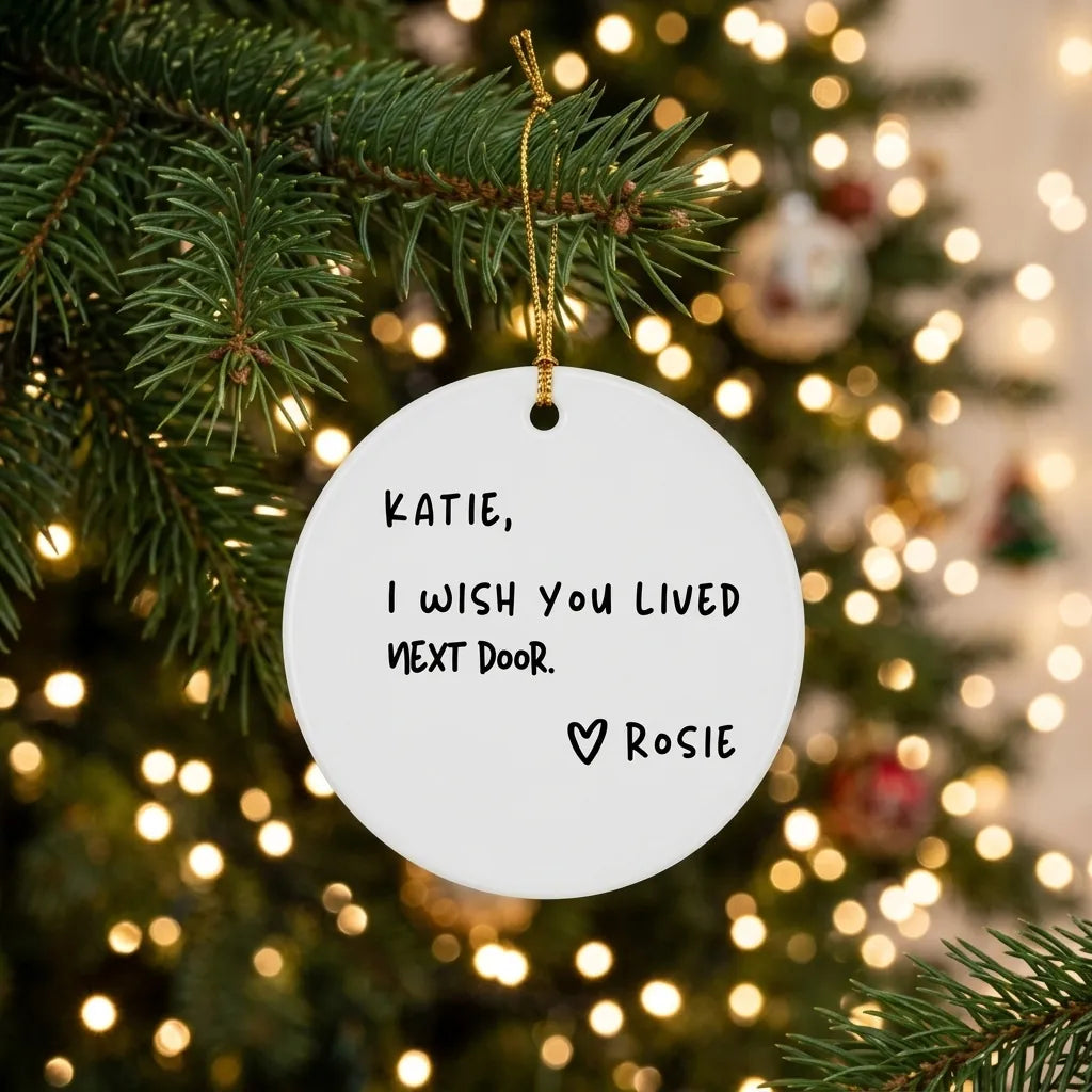 i wish you lived next door personalized ornament tree