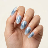 ice blue silver white ombre cat eye almond press on nails winter snowflake glitter mockup 01