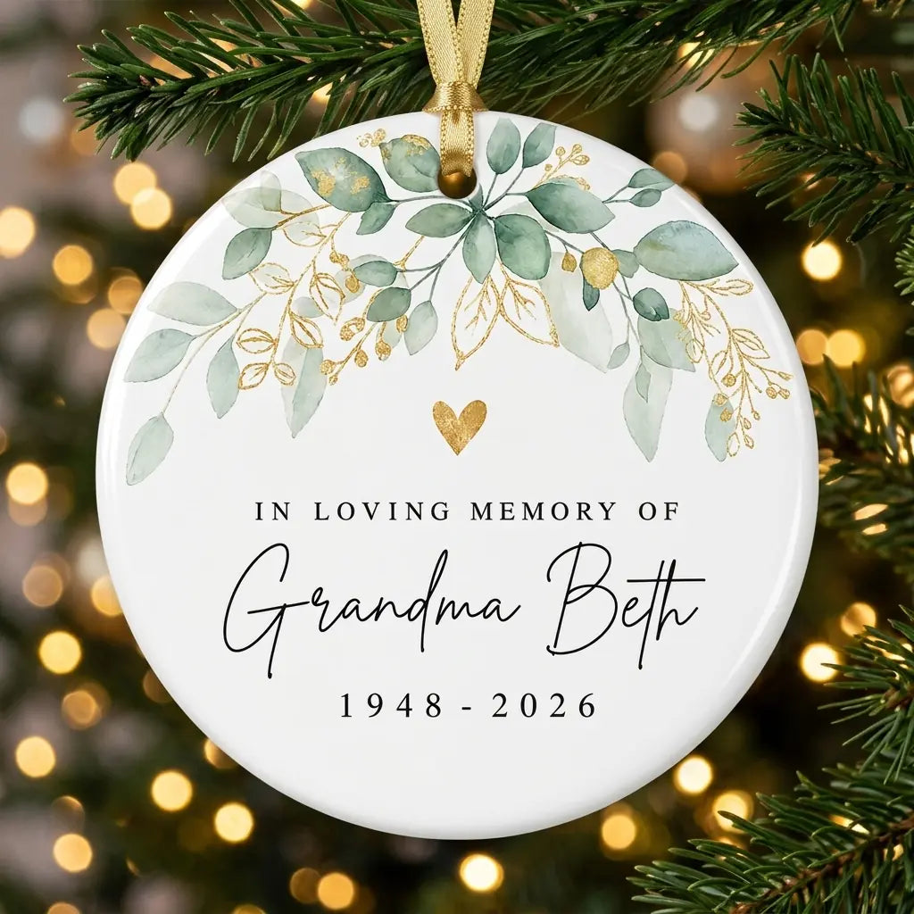 in loving memory of grandma memorial personalized ornament tree