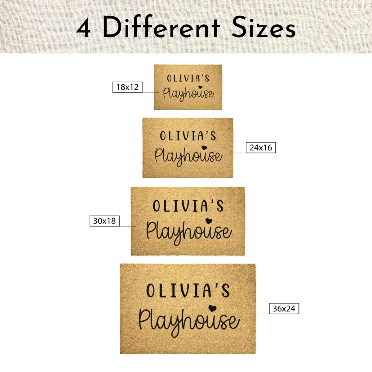 kids playhouse custom name personalized doormat flat lay 04