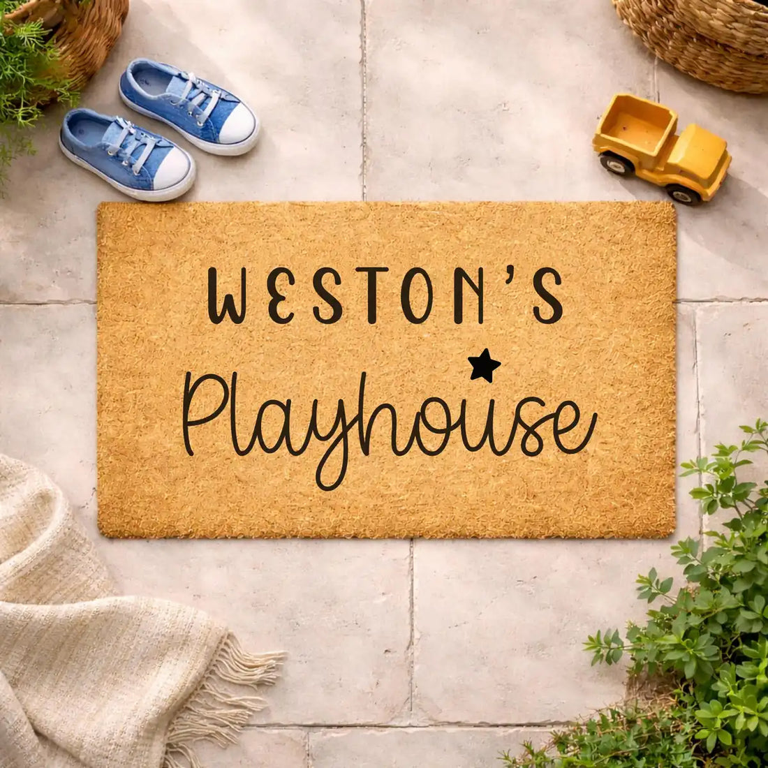 kids playhouse custom name personalized doormat size chart 05