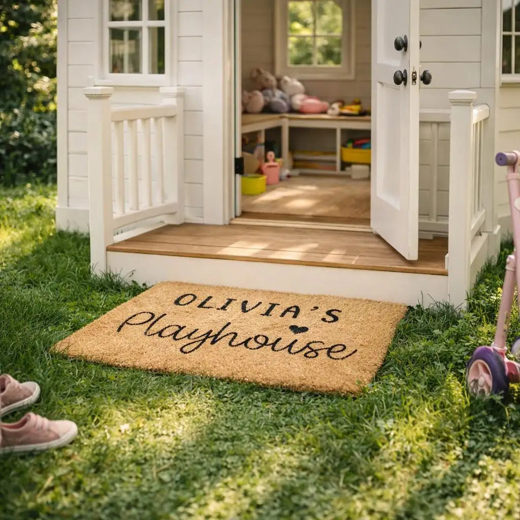 kids playhouse custom name personalized doormat package 07