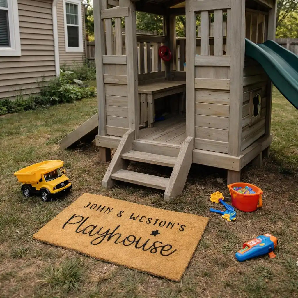 kids playhouse custom name personalized doormat size chart 05