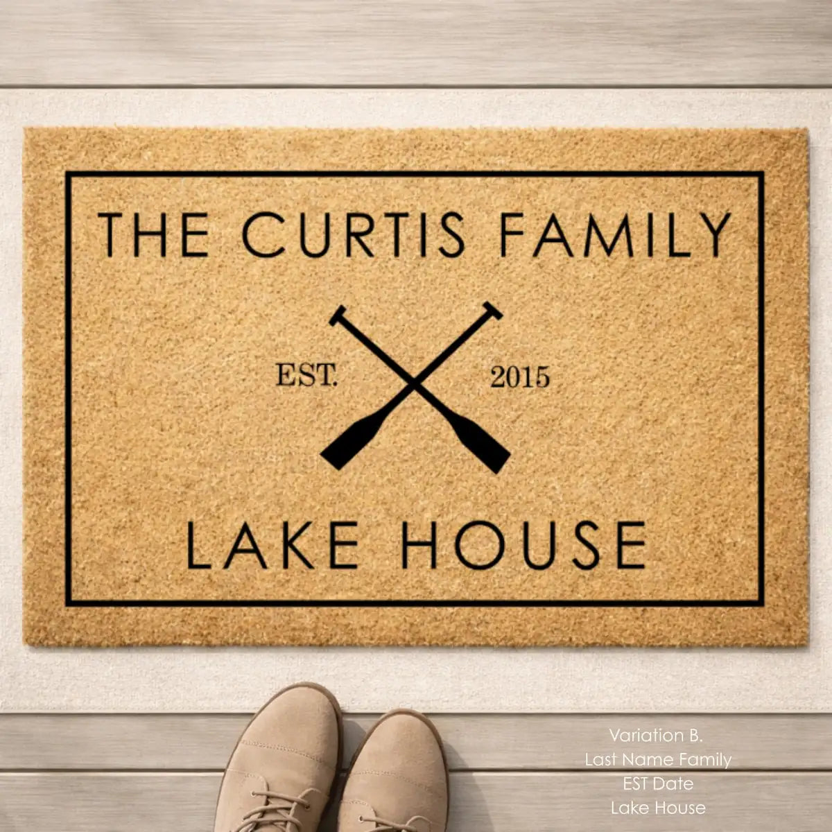 lake house welcome custom family name personalized doormat detail 10